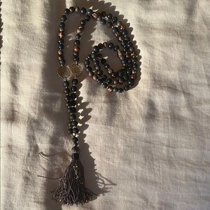 Elegant Beaded  mandala Necklace with Tassel